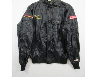 Vintage Simpson Racing Bomber Jacket Black Mens,winning Edge Since