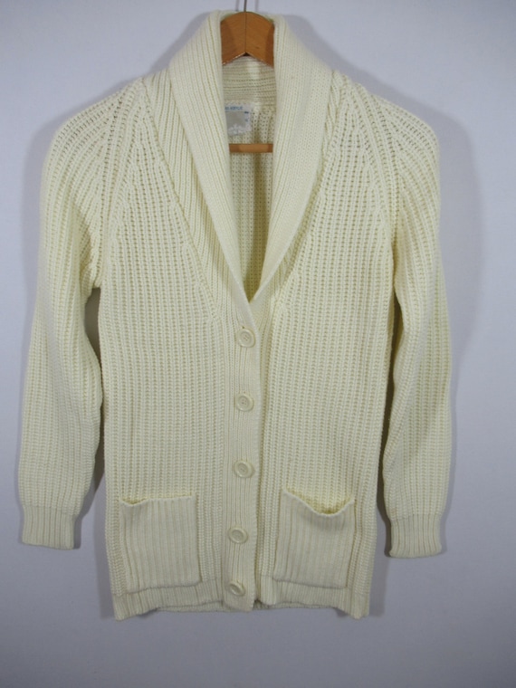 Vintage 70s 80s Sears Long Button up Cardigan Sweater, Women