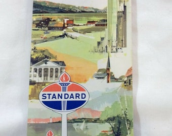 Vintage Standard Oil Eastern US Gas Station Map, Mid Century, Advertising