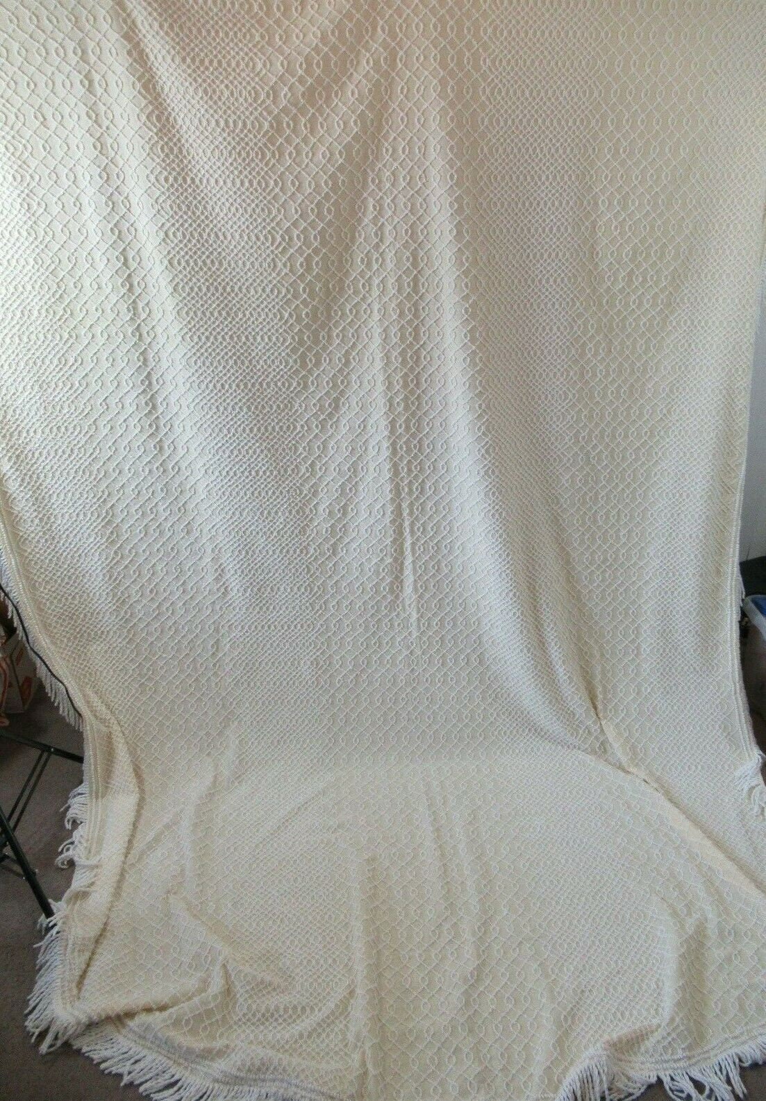 Vintage Cabin Crafts Chenille Bedspread 70x102 Twin White Etsy