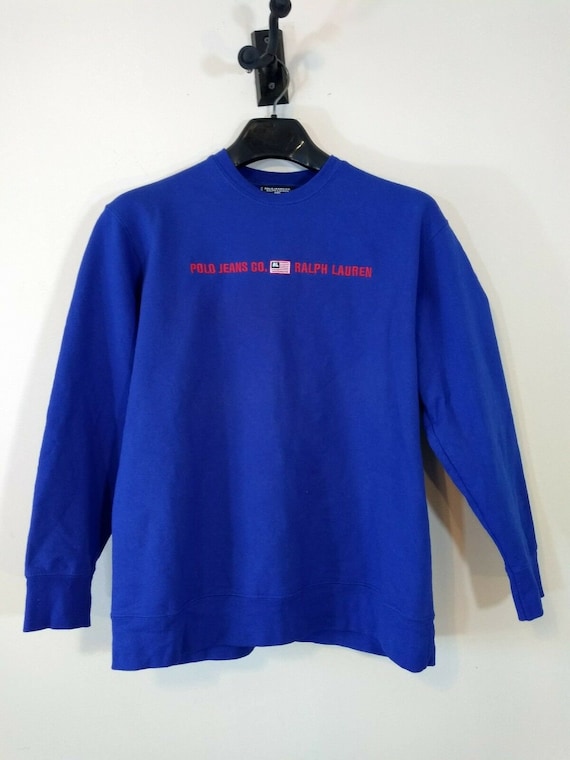 Vintage 90s Polo Jeans Ralph Lauren Blue Pullover… - image 1