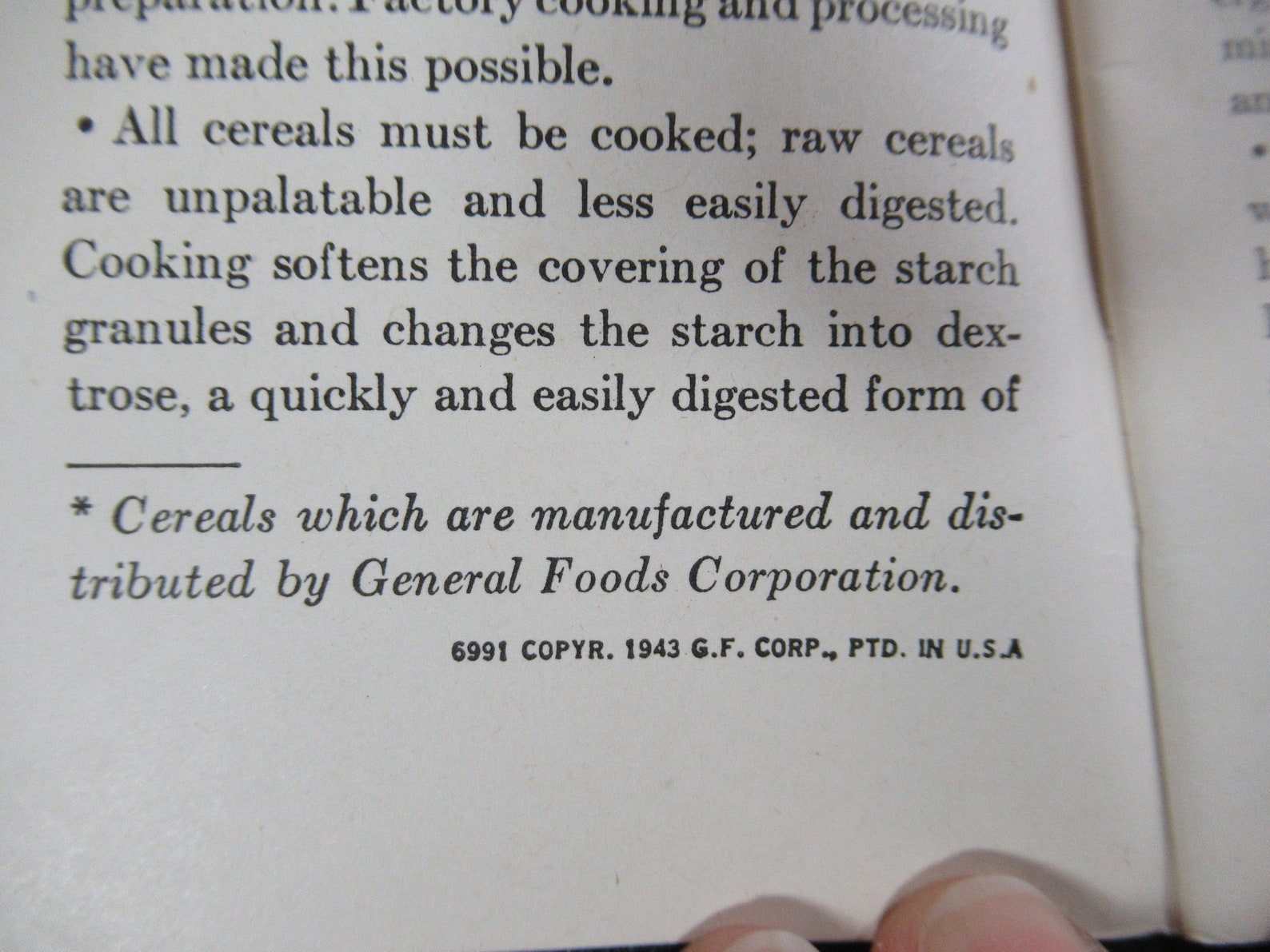 WWII Era General Foods Cereal Advertising Booklet Vintage - Etsy