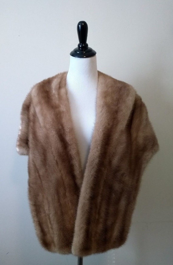 Vintage Emba Natual Brown Mink Fur Bolero Jacket, 