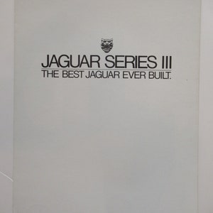 1980s Jaguar Series III Car Brochure, Dealer Advertisement, Auto Prospekt, Vintage