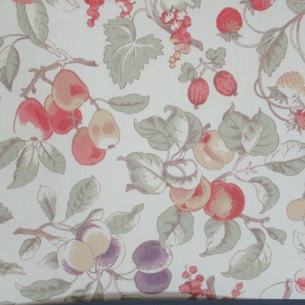 P Kaufmann Fruit Print Home Decor Fabric, 4 Yards, Strawberries, Plums, Kitchen