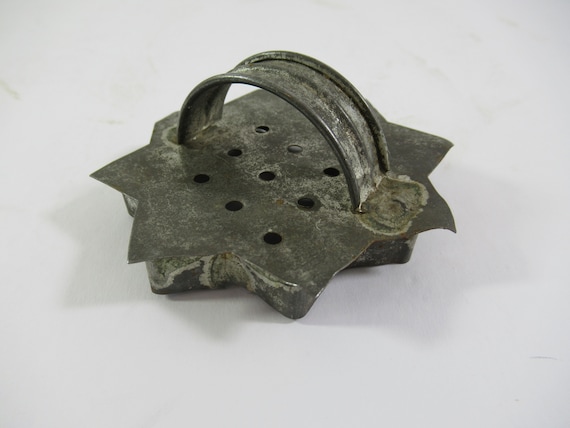 Antique Tin Metal Soldered Biscuit Cookie Cutter, Star Pattern
