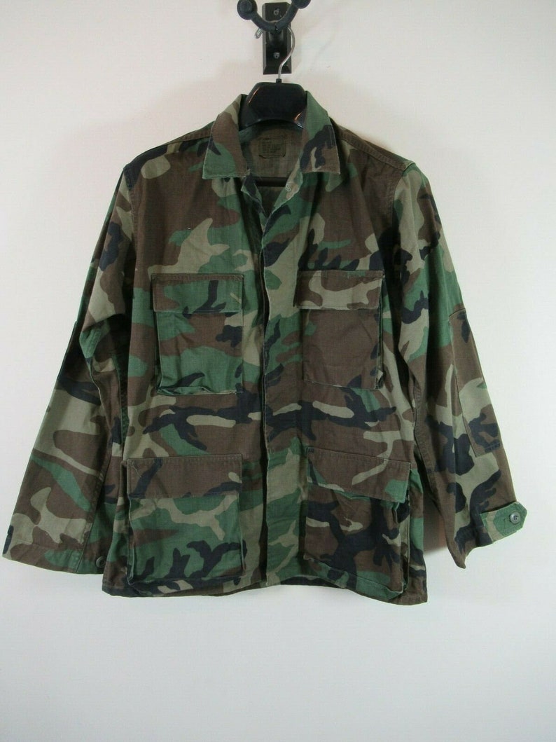 Vintage 1990 Woodland Camo Combat Military Jacket Coat US - Etsy