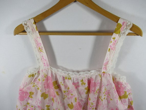 Vintage Pink Roses Nightgown/Robe Set, Women L, G… - image 4