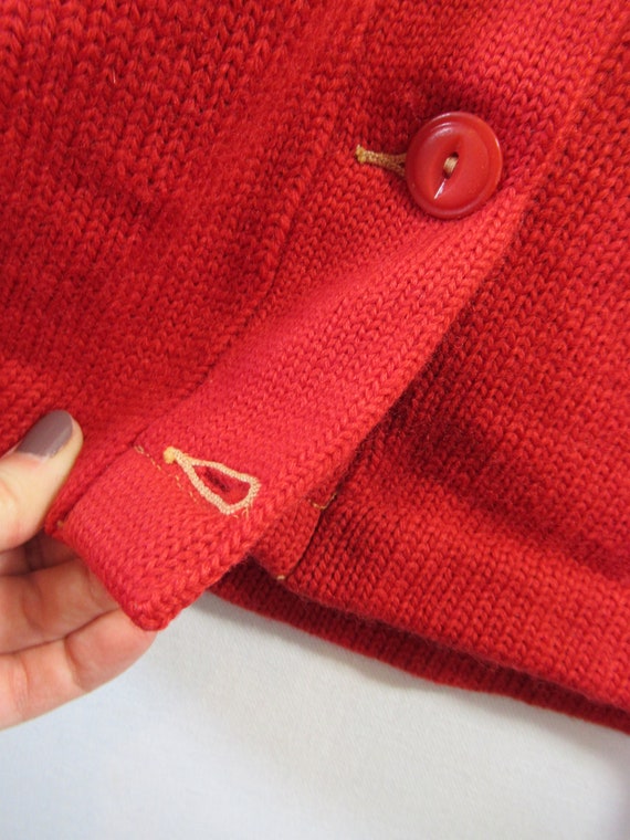 Vintage 40s JCPenney Cherry Lane Wool Cardigan Le… - image 5