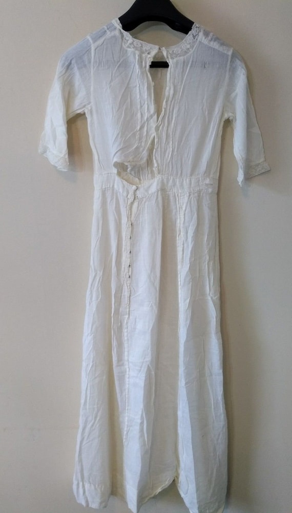 Antique Edwardian Sheer White Cotton Tea Lawn Dre… - image 3