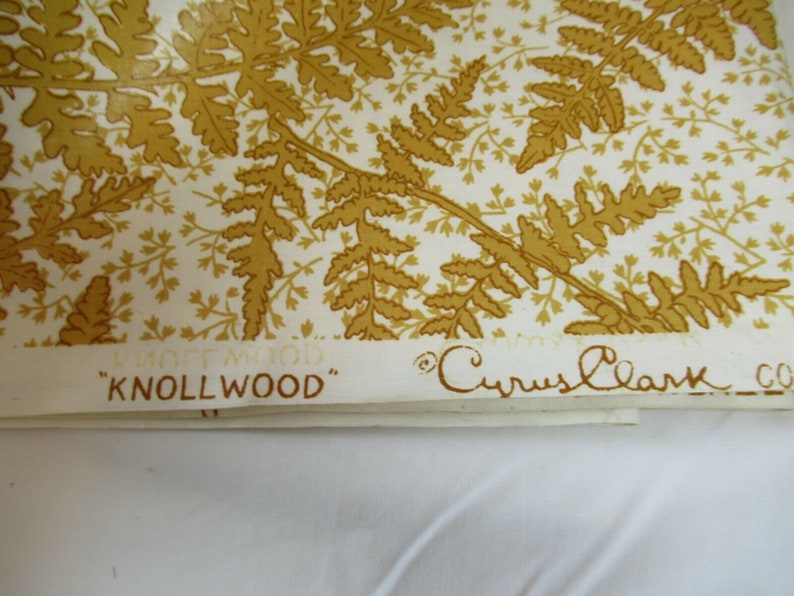 Vintage Knollwood Cyrus Clark Everglaze Fern Pattern Chintz Fabric 16.5 Yards