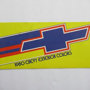 1980 Chevrolet Exterior Color Chip Brochure, Vintage Chevy Car Advertising