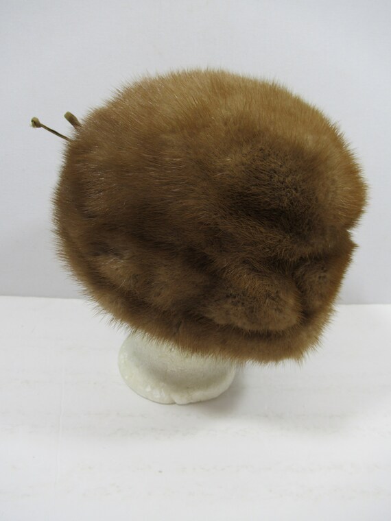 Vintage Lora Genuine Fur Winter Hat w/Bow, Light … - image 5