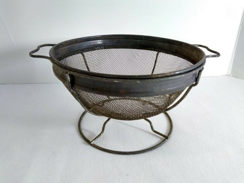Pasta Strainer Vintage Strainer Red Handle Sieve Wire Colander Home