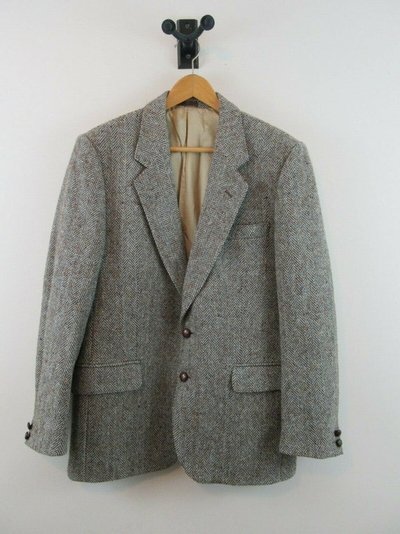 Vintage Harris Tweed Scotland Wool Herringbone Brown Mens - Etsy