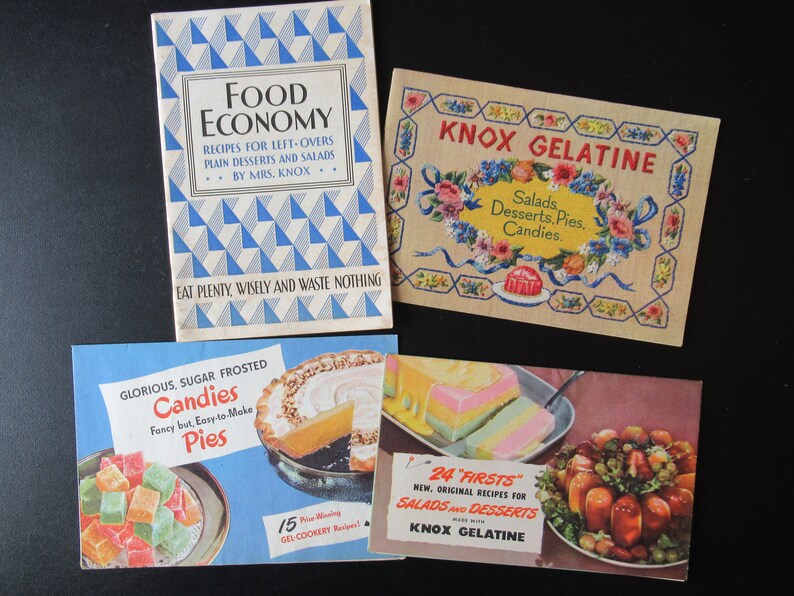 Vintage Knox Gelatine Recipe Booklet Lot, Advertising Cookbook Etsy