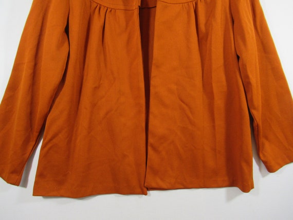 Vintage 70s Orange Polyester Shirt Jacket, Women,… - image 3