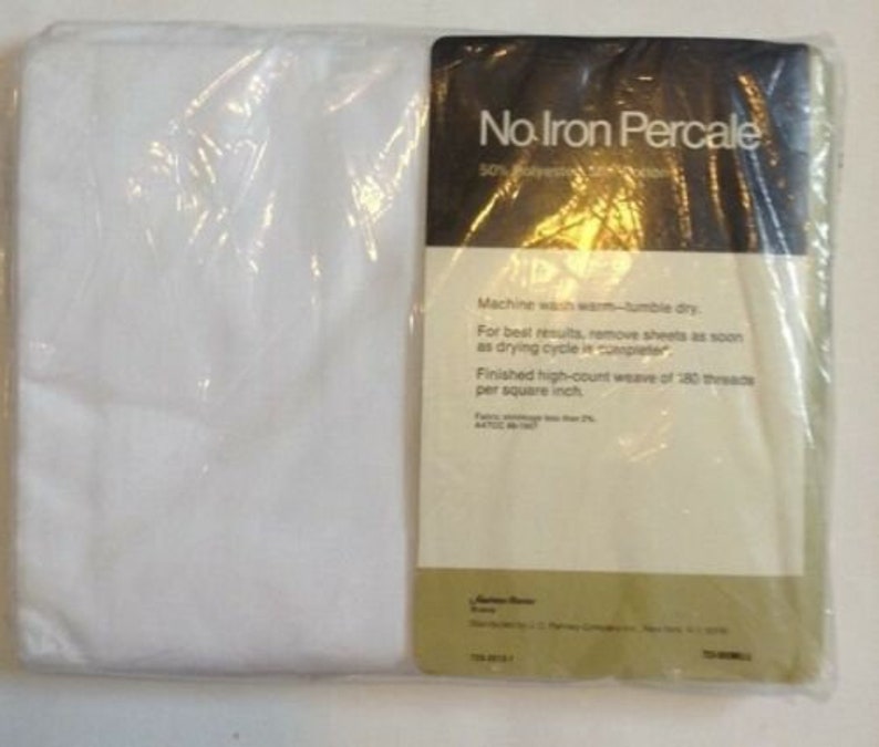 Vintage Jcpenney Solid White Percale Full Flat Sheet No Iron Etsy