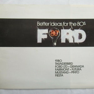 1980 Ford Cars Brochure, Sales, Advertising, Dealer Catalog, Vintage Booklet, Thunderbird, LTD, Granada, Pinto, Fiesta, Mustang, Fairmont