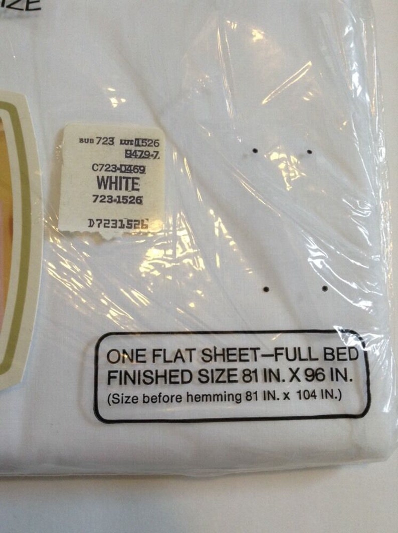 Vintage Jcpenney Solid White Percale Full Flat Sheet No Iron Etsy