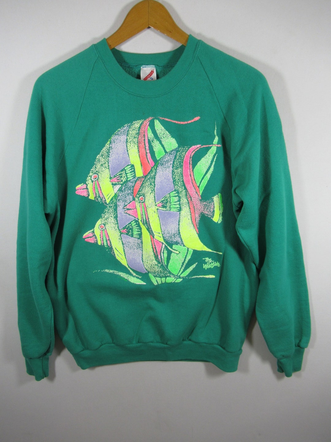 Vintage 80s 90s Jerzees Neon Fish Print Wild Side Pullover - Etsy