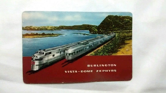 1950 Burlington Vista-dome Zephyrs Train Railroad Small Calendar Card,  Vintage - Etsy Israel