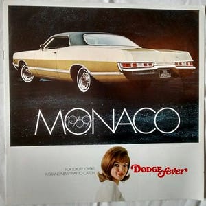 Vintage 1969 Dodge Monaco Brochure, Car, Advertising, Auto, Dealer, Sales, Prospekt