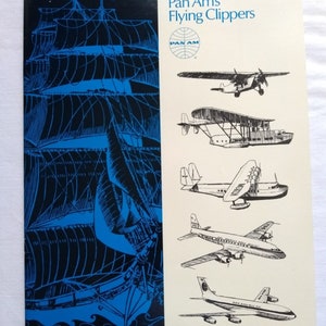 Vintage Pan Am Flying Clipper Airplane Airline Brochure, 1960s