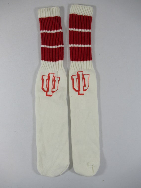 Vintage Indiana University Tube Socks, 70s, 80s, I