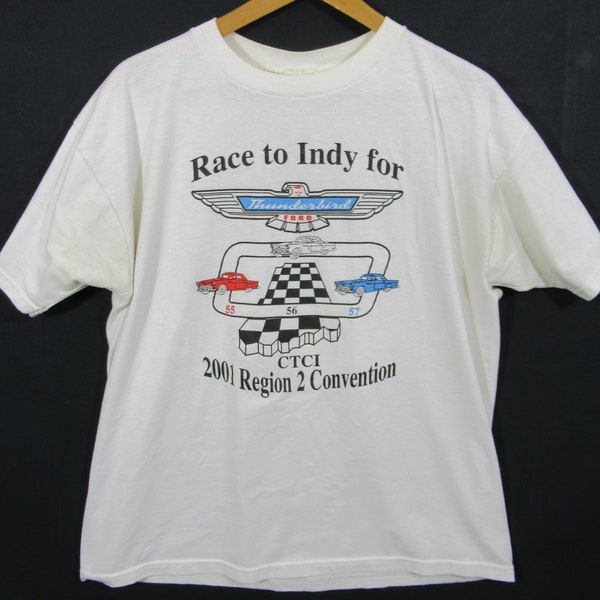 Vintage 2001 Indianapolis Classic Thunderbird Convention T-shirt, Men's XL, Indy, Ford, Cars