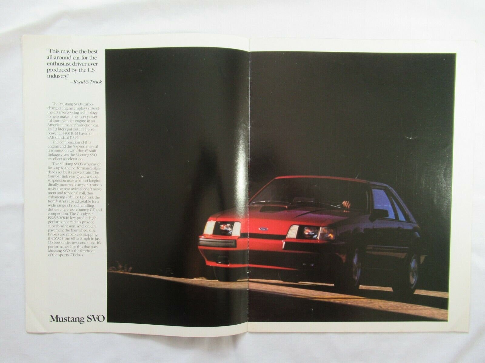 1980s Ford Advertising Car Brochure, Mustang SVO, EXP, Thunderbird