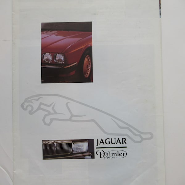 1980s Jaguar Sovereign Daimler UK Market Car Brochure, Dealer Advertisement, Auto Prospekt, Vintage