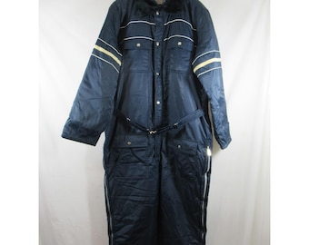 Vintage 70s Documented Sears Quilted Puffy Coveralls Work N