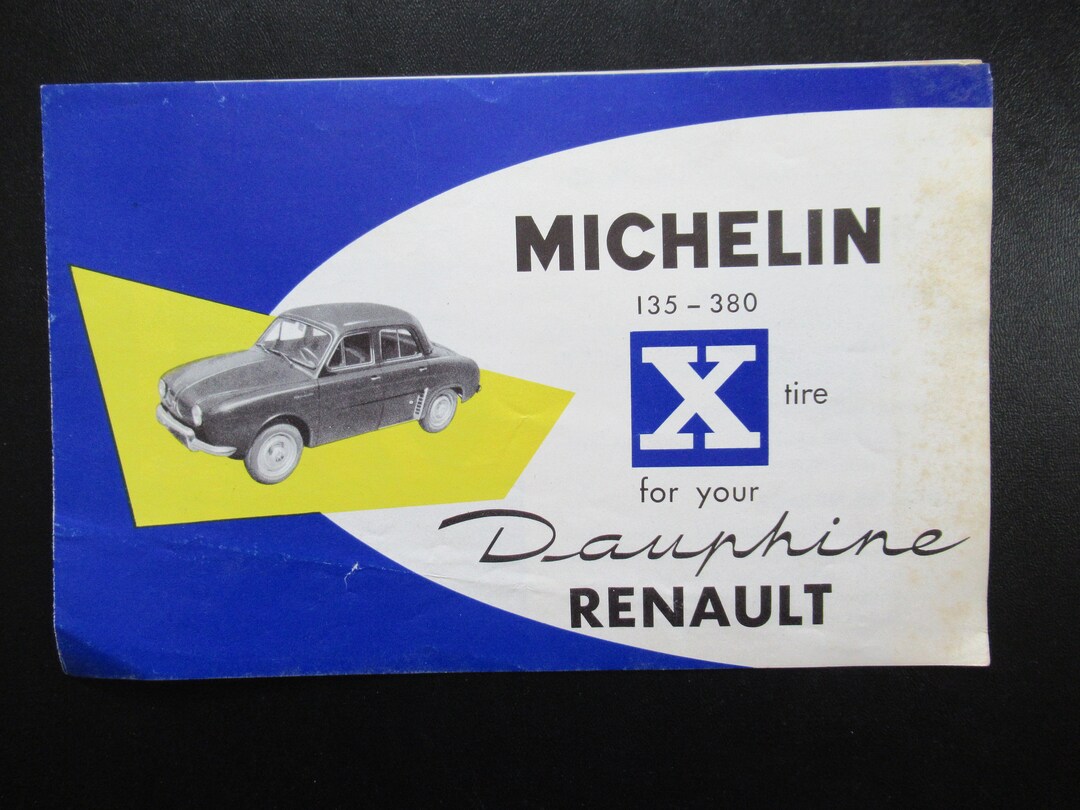 1957 Renault Dauphine Michelin X Tire Sales Brochure Vintage Etsy