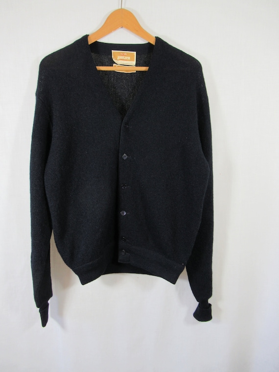 1960s Jantzen Men's Wool Cardigan Sweater, Grandpa