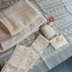 Huge Antique Lace Lot, Tambour, Swiss Dot, Handmade, Vintage, Netting