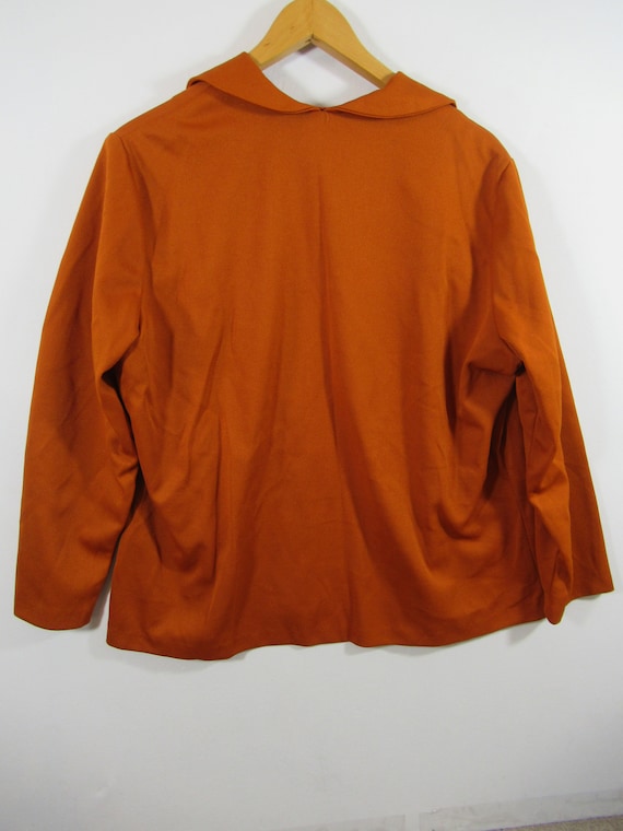 Vintage 70s Orange Polyester Shirt Jacket, Women,… - image 5