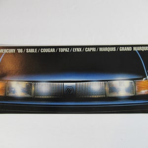 1986 Mercury Dealer Sales Brochure, Sable, Cougar, Advertising, Dealer, Vintage Booklet