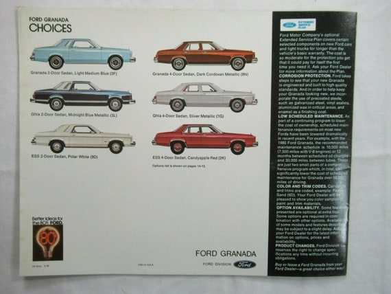 1980 Ford Granada Car Brochure, Sales, Advertising, Dealer Catalog