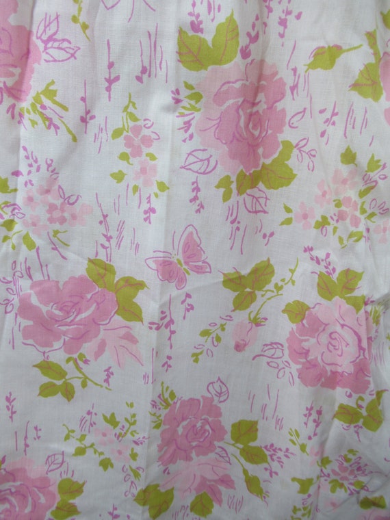 Vintage Pink Roses Nightgown/Robe Set, Women L, G… - image 3
