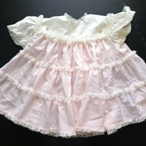 Vintage Bryan Pink Ruffle Lace Toddler Dress, Size 18M