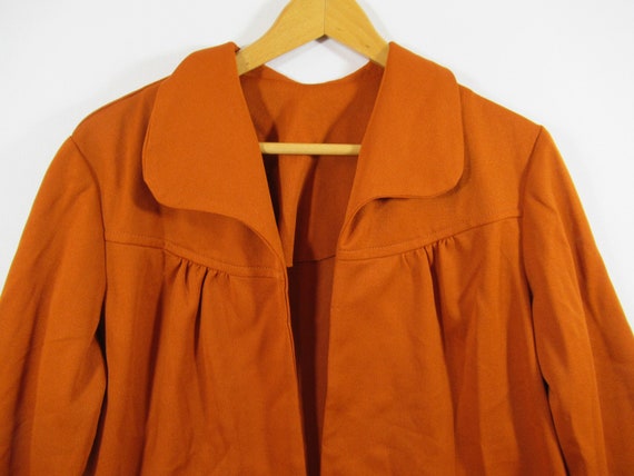 Vintage 70s Orange Polyester Shirt Jacket, Women,… - image 2