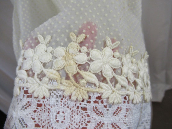 Vintage 70s Swiss Dot Prairie Wedding Dress, High… - image 7