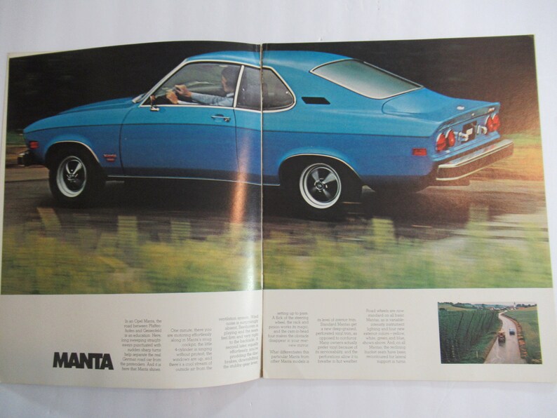 1974 Opel Manta Brochure Vintage General Motors Dealer Etsy