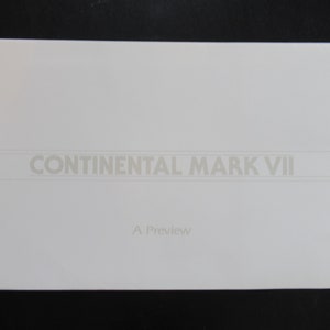 1984 Lincoln Continental Mark VII Sales Brochure, Vintage Dealer Advertising