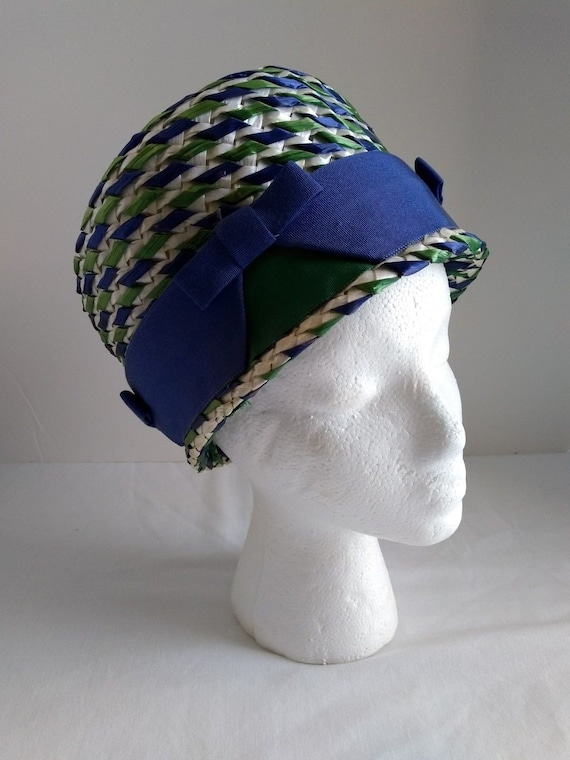 Lilly Dache Ribbon Straw Woven Women's Hat, Vintag