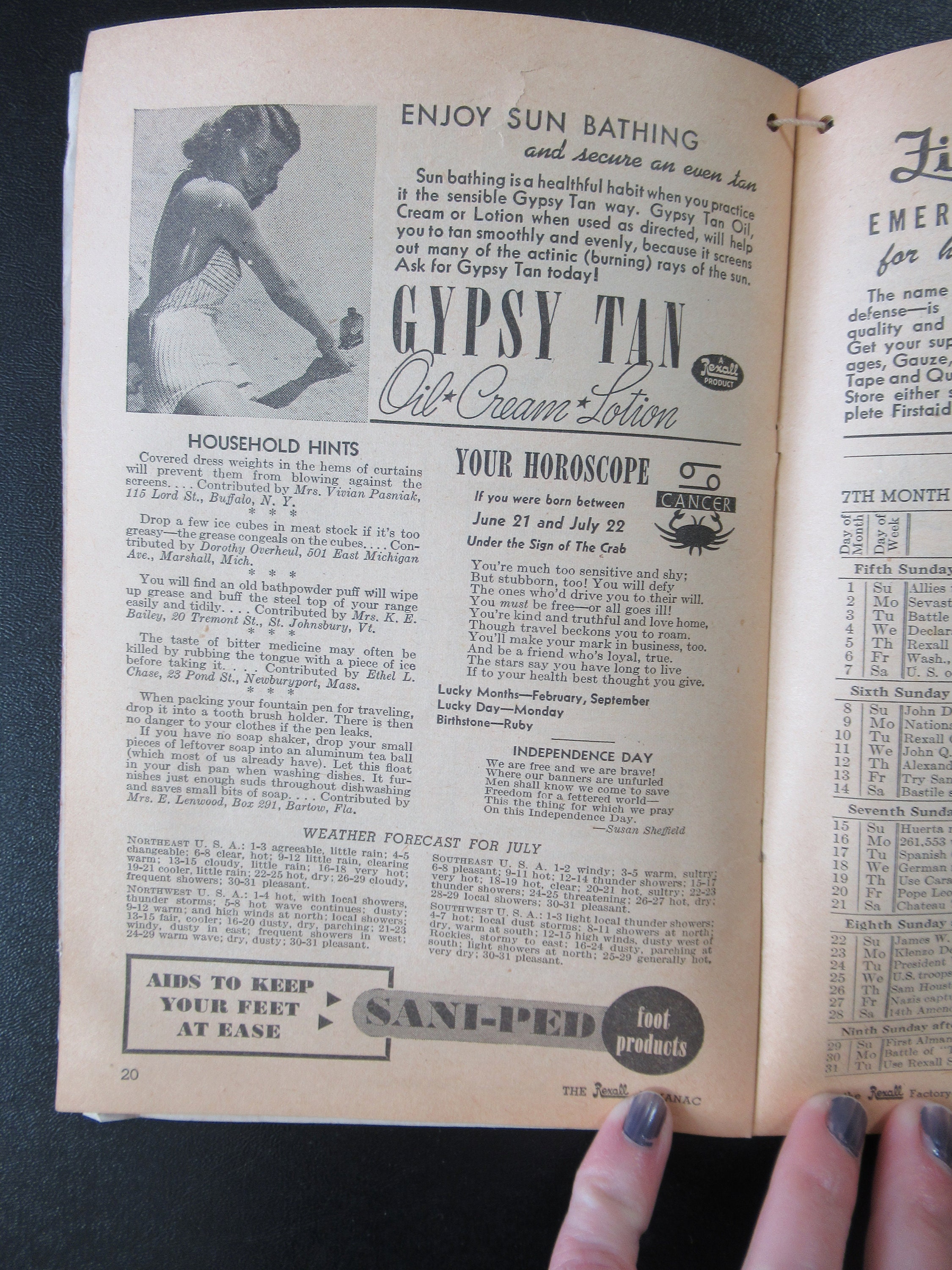 1945 Rexall Drug Store Almanac and Moon Book Vintage - Etsy