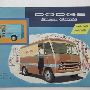 1958 Dodge Power Giants Brochure, Minivan, Service Truck, P300, P400, Vintage Advertising, Auto Prospekt