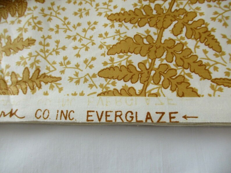 Vintage Knollwood Cyrus Clark Everglaze Fern Pattern Chintz Fabric 16.5 Yards