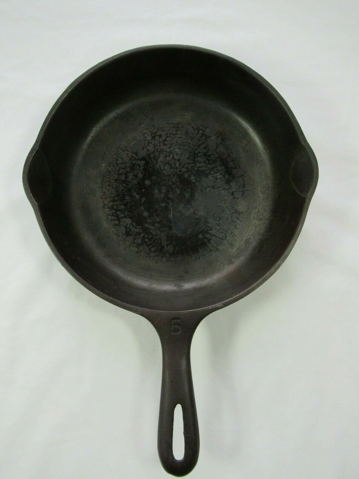 8 Black and Grey Ceramic Granite Skillet with Wooden Decal Handle